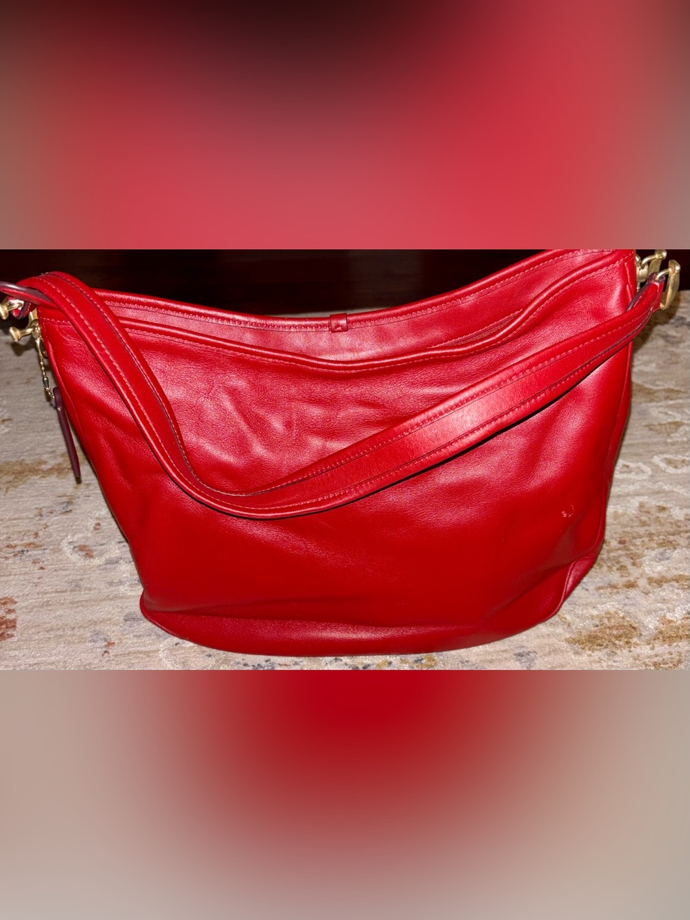 Vintage Coach Red SoHo Buckle Hobo